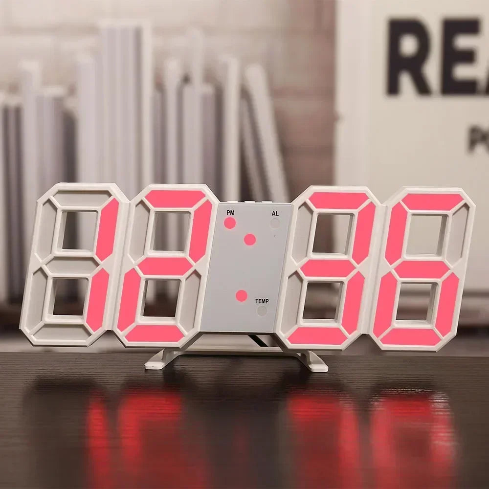 Timeless Glow:Modern 3D LED Clock Wall Art