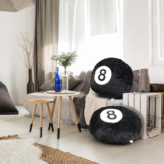 8 Ball Throw Pillow, 14" Decorative Pillows Throw Cushion Home Decoration Plush Sporty Design Ball Pillow for Women, Men Bestselling Comfort and Stylish Accent Decor