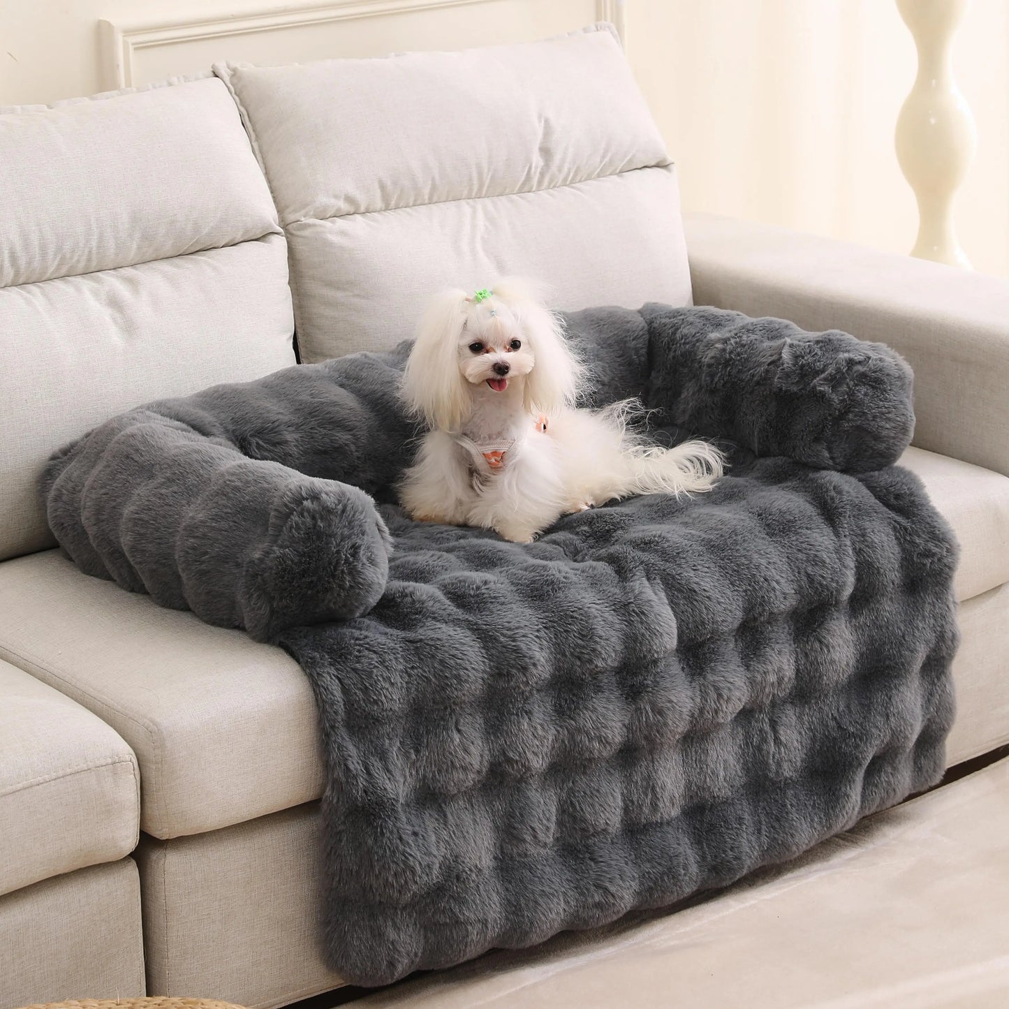 Fluffy Plush Pet Dog Bed Sofa for Large Dogs House Mat Kennel Winter Warm Cat Bed Pad Washable Dog Cushion Blanket Sofa Cover