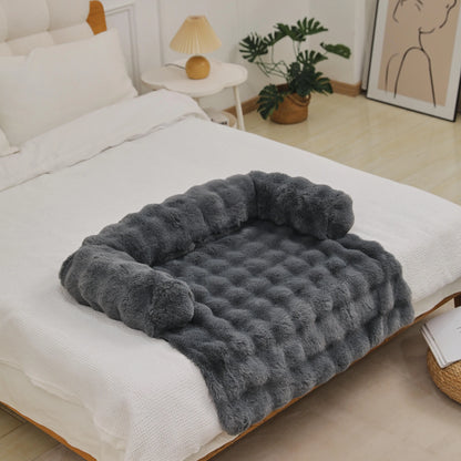 Fluffy Plush Pet Dog Bed Sofa for Large Dogs House Mat Kennel Winter Warm Cat Bed Pad Washable Dog Cushion Blanket Sofa Cover