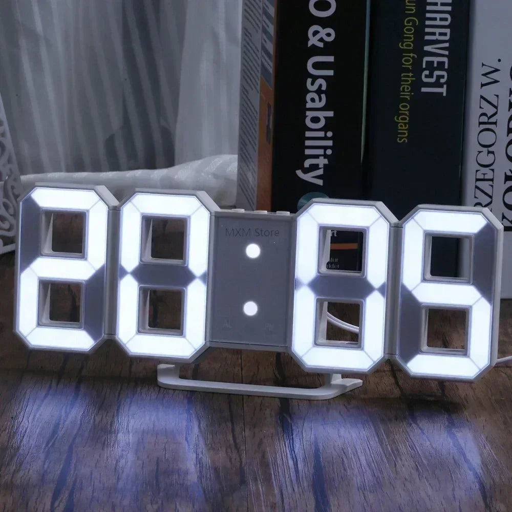 Timeless Glow:Modern 3D LED Clock Wall Art