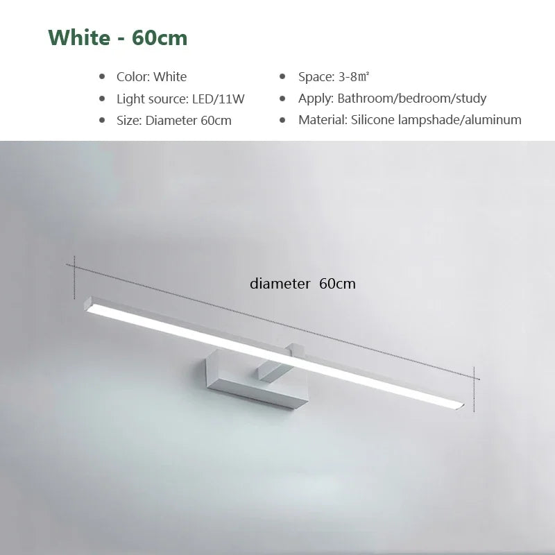 Modern LED Wall Light:Three Color Aluminium Modern LED Wall Light {60cm,40cm}