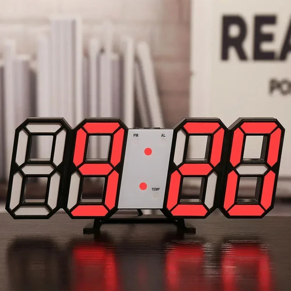 Timeless Glow:Modern 3D LED Clock Wall Art