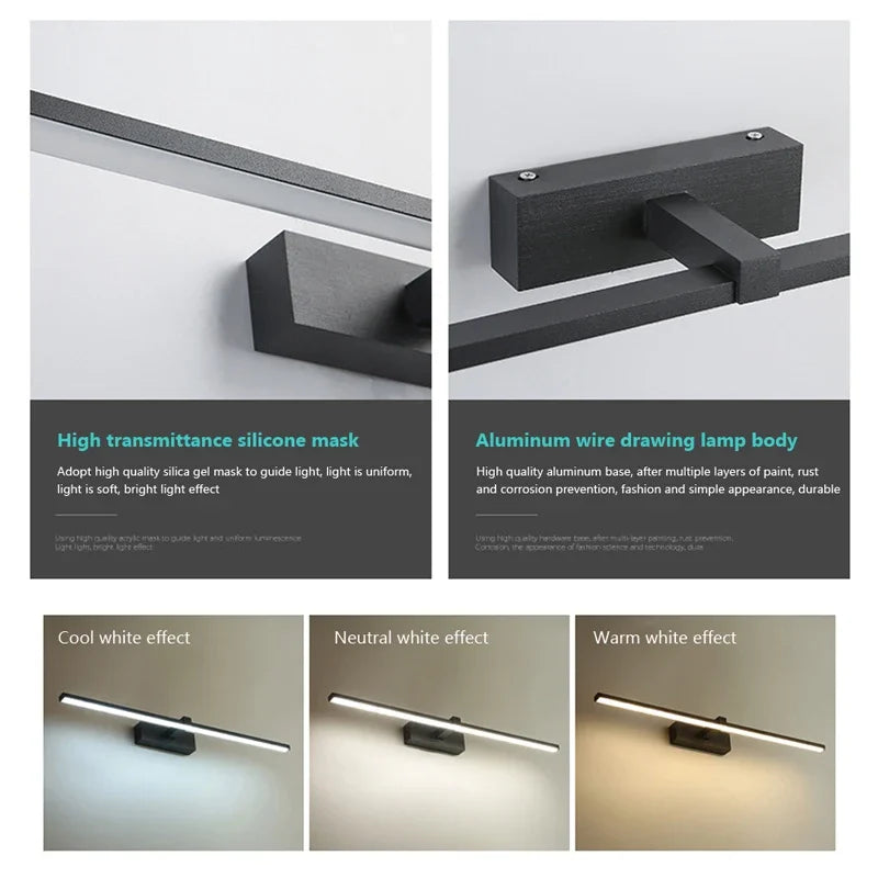 Modern LED Wall Light:Three Color Aluminium Modern LED Wall Light {60cm,40cm}