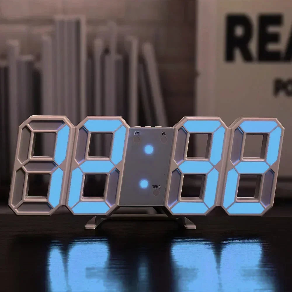 Timeless Glow:Modern 3D LED Clock Wall Art