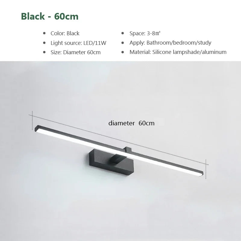 Modern LED Wall Light:Three Color Aluminium Modern LED Wall Light {60cm,40cm}