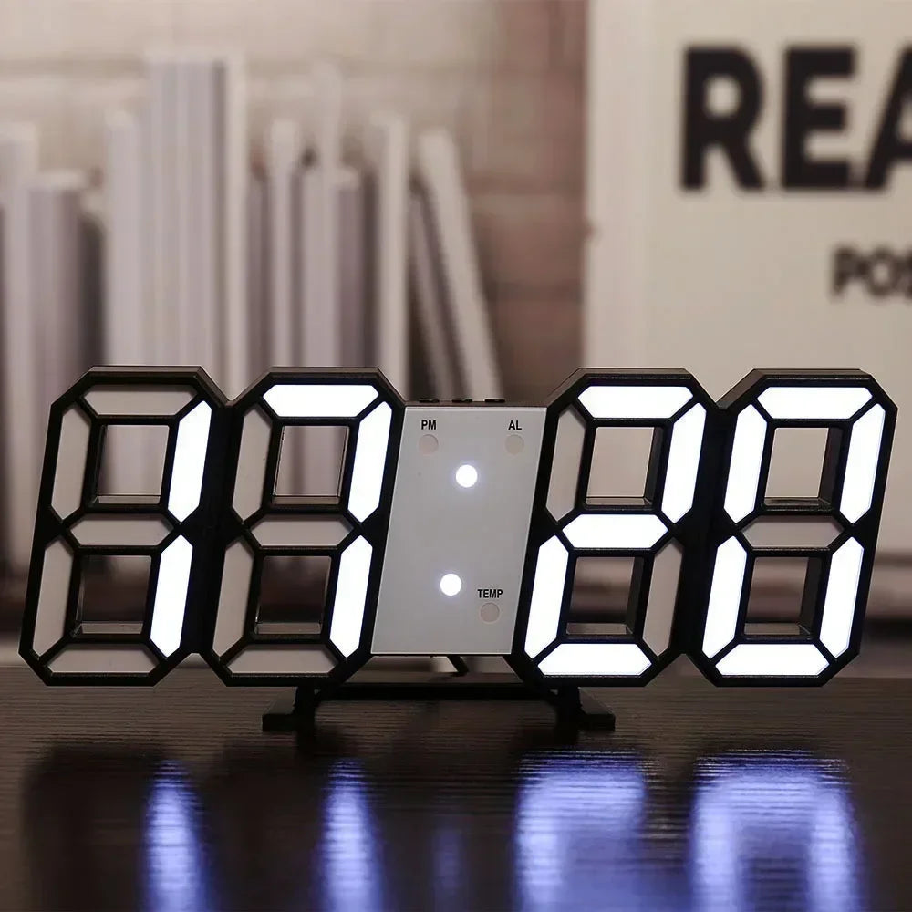 Timeless Glow:Modern 3D LED Clock Wall Art