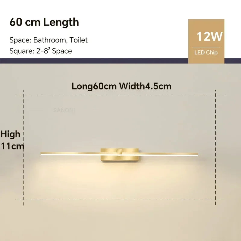 Modern LED Wall Light:Three Color Aluminium Modern LED Wall Light {60cm,40cm}