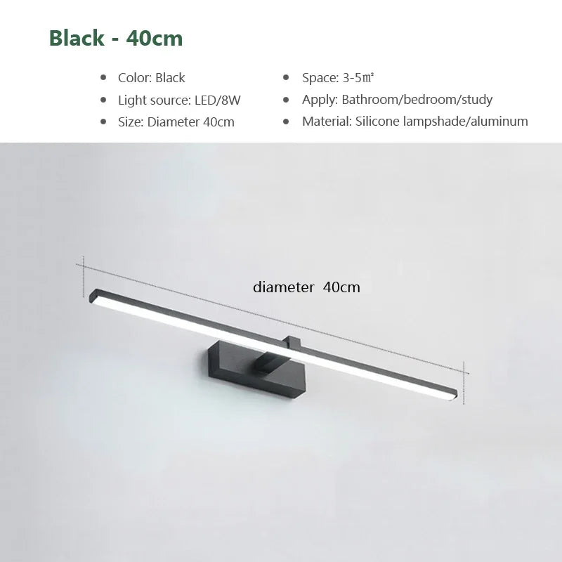 Modern LED Wall Light:Three Color Aluminium Modern LED Wall Light {60cm,40cm}