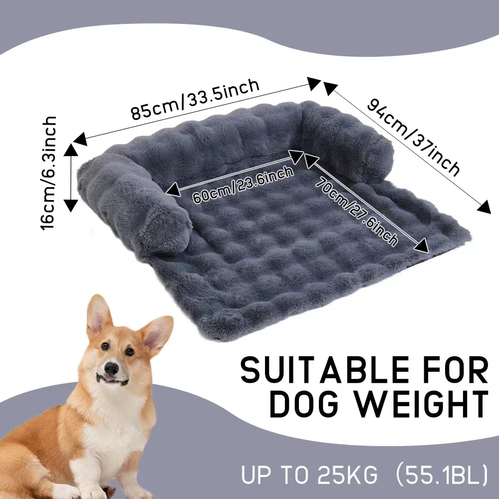 Fluffy Plush Pet Dog Bed Sofa for Large Dogs House Mat Kennel Winter Warm Cat Bed Pad Washable Dog Cushion Blanket Sofa Cover